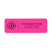 Elegantes Bight Pink Geschäftslogo Rücksendeadress (Vorne)