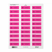 Elegantes Bight Pink Geschäftslogo Rücksendeadress (Vorne)