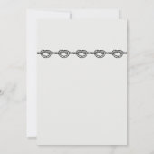 Elegantes Binden der Einladungskarte für die Knote Einladung (Rückseite)