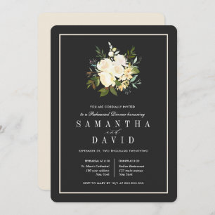 Elegantes Bio Hochzeitsessen Probe Einladung