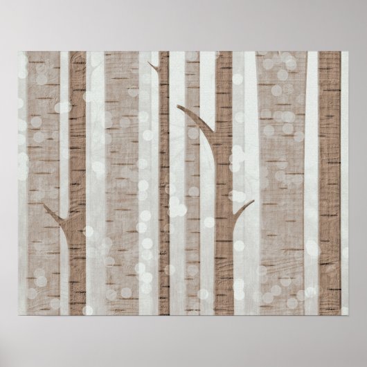 Elegantes Birch Trees Forest Acryllic Artwork | Poster (Vorne)