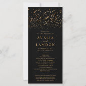Elegantes Birds Black and Gold Hochzeitsprogramm (Vorderseite)