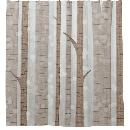 Elegantes Birkenwald Akrylic Artwork| Duschvorhang (Vorderseite)