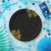 Elegantes Birthday Gold Foliage Party Pappteller (Party)