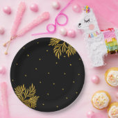 Elegantes Birthday Gold Foliage Party Pappteller (Party)