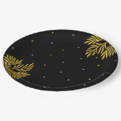 Elegantes Birthday Gold Foliage Party Pappteller (Schrägansicht)