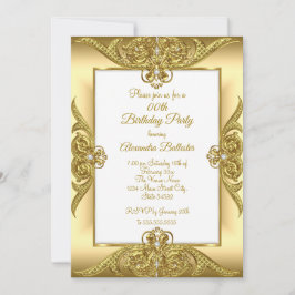 Elegantes Birthday Party Foto Cream Gold Frame Einladung