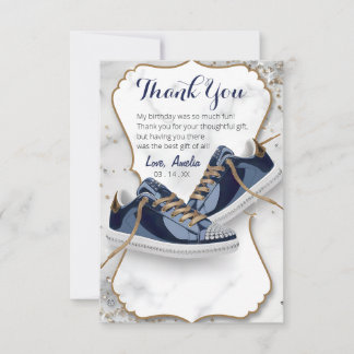 Elegantes Birthday Sneaker Ball Party anpassen Dankeskarte
