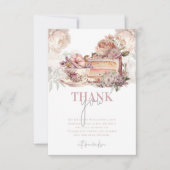 Elegantes Birthday Tea Party Dankeskarte (Vorderseite)