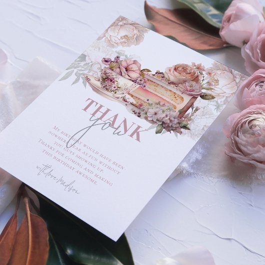 Elegantes Birthday Tea Party Dankeskarte