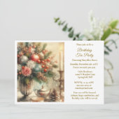 Elegantes Birthday Tea Party Einladung (Stehend Vorderseite)