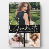 Elegantes Black Abschluss Foto Fotoplatte (Vorderseite)