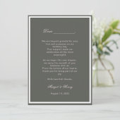 Elegantes Black Aesthetic Modern Wedding Foto Dankeskarte (Stehend Vorderseite)