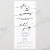 Elegantes Black After Ceremony Wedding Programm (Rückseite)