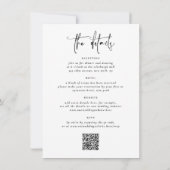 Elegantes Black All in One QR Code 3 Foto Hochzeit Einladung (Rückseite)