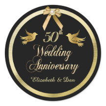 Elegantes Black and Gold 50. Hochzeitstag