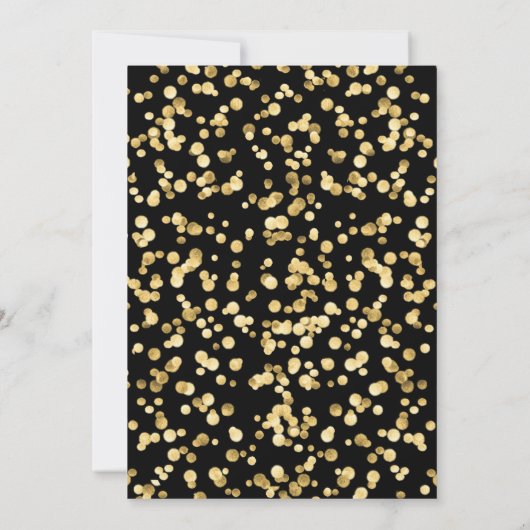 Elegantes Black and Gold 50 Jahre Hochzeit Einladung (Rückseite)