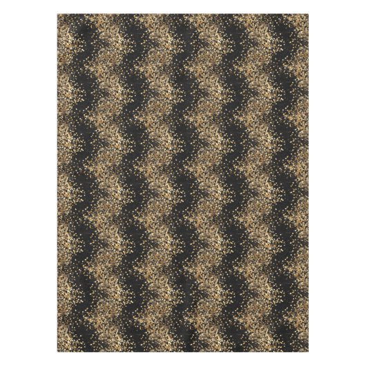 Elegantes Black and Gold Confetti Glitzer Party Tischdecke (Vorderseite)