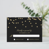 Elegantes Black and Gold Confetti Polka-Dots UAWG RSVP Karte (Stehend Vorderseite)