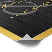 Elegantes Black and Gold Dann & Jetzt 50 Jahre alt Poster (Ecke)