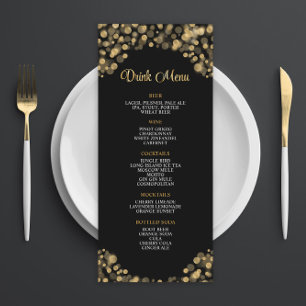 Elegantes Black and Gold Drink Menü