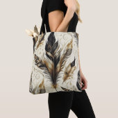 Elegantes Black and Gold Feather Design Tasche (Von Nahem)