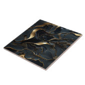 Elegantes Black and Gold Fluid Abstrakt Fliese (Seite)
