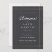 Elegantes Black and Gold Formal Retirement Party Einladung (Vorderseite)