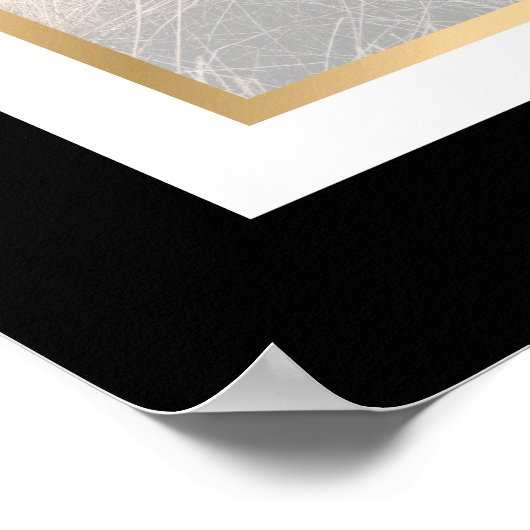 Elegantes Black and Gold Foto Begrüßungszeichen Poster (Ecke)