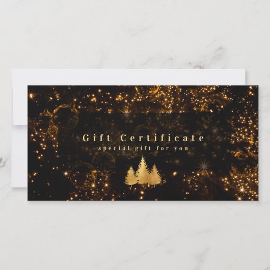 Elegantes Black and Gold-Geschenkgutschein (Vorderseite)