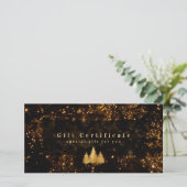 Elegantes Black and Gold-Geschenkgutschein (Stehend Vorderseite)