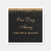 Elegantes Black and Gold Glitzer Probe Dinner Serviette (Vorderseite)