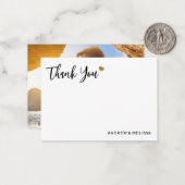 Elegantes Black and Gold Hochzeit Foto Vielen Dank Mitteilungskarte (Vorderseite/Rückseite Beispiel)