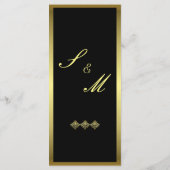 Elegantes Black and Gold Hochzeitmenü Menükarte (Rückseite)