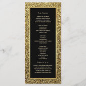 Elegantes Black and Gold Hochzeitsprogramm Programm (Rückseite)