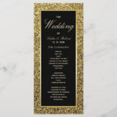 Elegantes Black and Gold Hochzeitsprogramm Programm (Vorderseite)