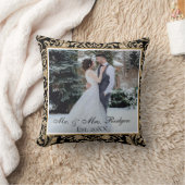 Elegantes Black and Gold Imitate Glitzer Foto Hoch Kissen (Decke)