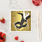 Elegantes Black and Gold Masquerade Party Serviette (Beispiel)