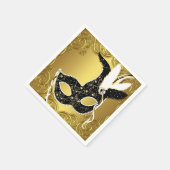 Elegantes Black and Gold Masquerade Party Serviette (Ecke)