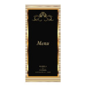 Elegantes Black and Gold Metallic - Menü (Vorne)