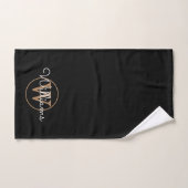 Elegantes Black and Gold Monogram Badetuch Set (Handtuch)