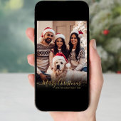 Elegantes Black and Gold Script 2 Foto Weihnachten