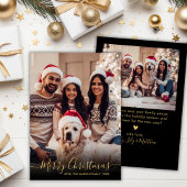 Elegantes Black and Gold Script 2 Foto Weihnachten