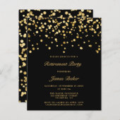 Elegantes Black and Gold Script Retirement Party (Vorne/Hinten)
