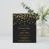 Elegantes Black and Gold Script Retirement Party (Stehend Vorderseite)