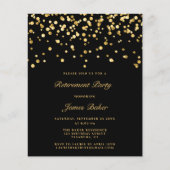 Elegantes Black and Gold Script Retirement Party (Vorderseite)