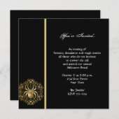 Elegantes Black and Gold Spider Halloween-Party Einladung (Vorne/Hinten)