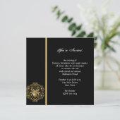 Elegantes Black and Gold Spider Halloween-Party Einladung (Stehend Vorderseite)