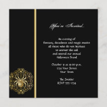 Elegantes Black and Gold Spider Halloween-Party