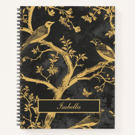 Elegantes Black and Gold Spiral Notebook Notizblock